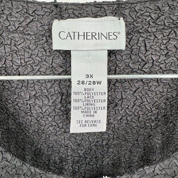 Catherines Women's 3X Black & White Textured Cardigan Jacket 100% Polyester - Picture 4 of 6